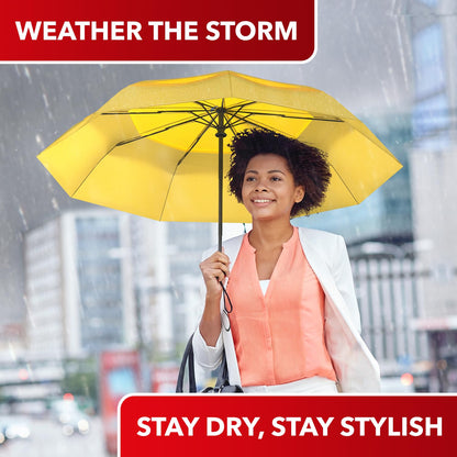 Repel Umbrella Windproof Travel Umbrellas for Rain - Easy Auto Open Close, Durable & Compact Umbrella, Strong Fiberglass Frame, Waterproof Canopy - Backpack, Purse, Portable Umbrella for Travel