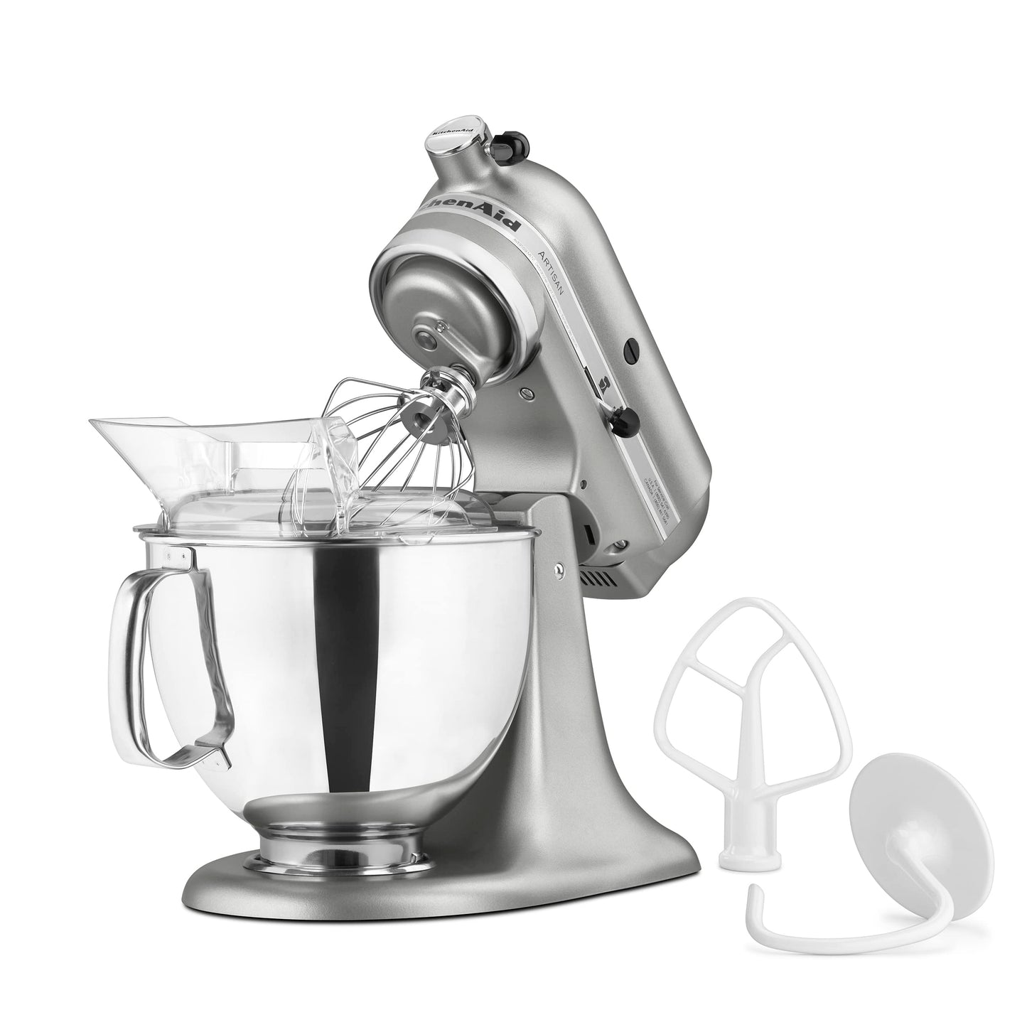 KitchenAid Artisan Series 5 Quart Tilt Head Stand Mixer with Pouring Shield KSM150PS, Contour Silver