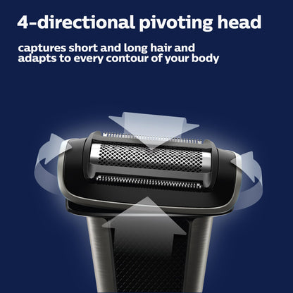 Philips Bodygroom 7000 Series, Showerproof Groin and Body Trimmer for Men, Precise Body Grooming, Adjustable Comb, Safe Even Below The Belt, 80 Min. Runtime, Model BG7040/42