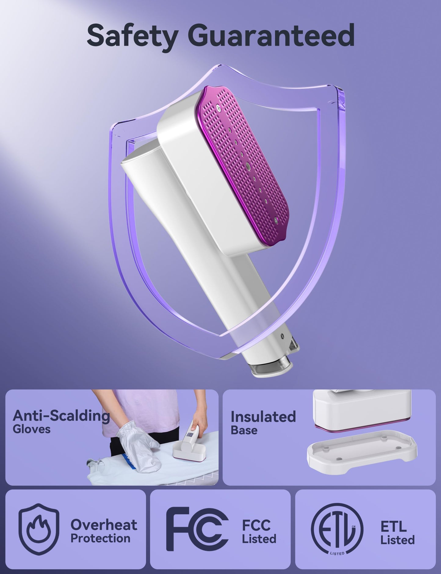 Steamer Iron for Clothes, Portable 2 In 1 Travel Handheld Garment Steamer,20 Minutes of Continuous Steam,100ml Water Tank,Steamer Ironing Gloves,1000W Light Steam Iron for Travel and Home (White)