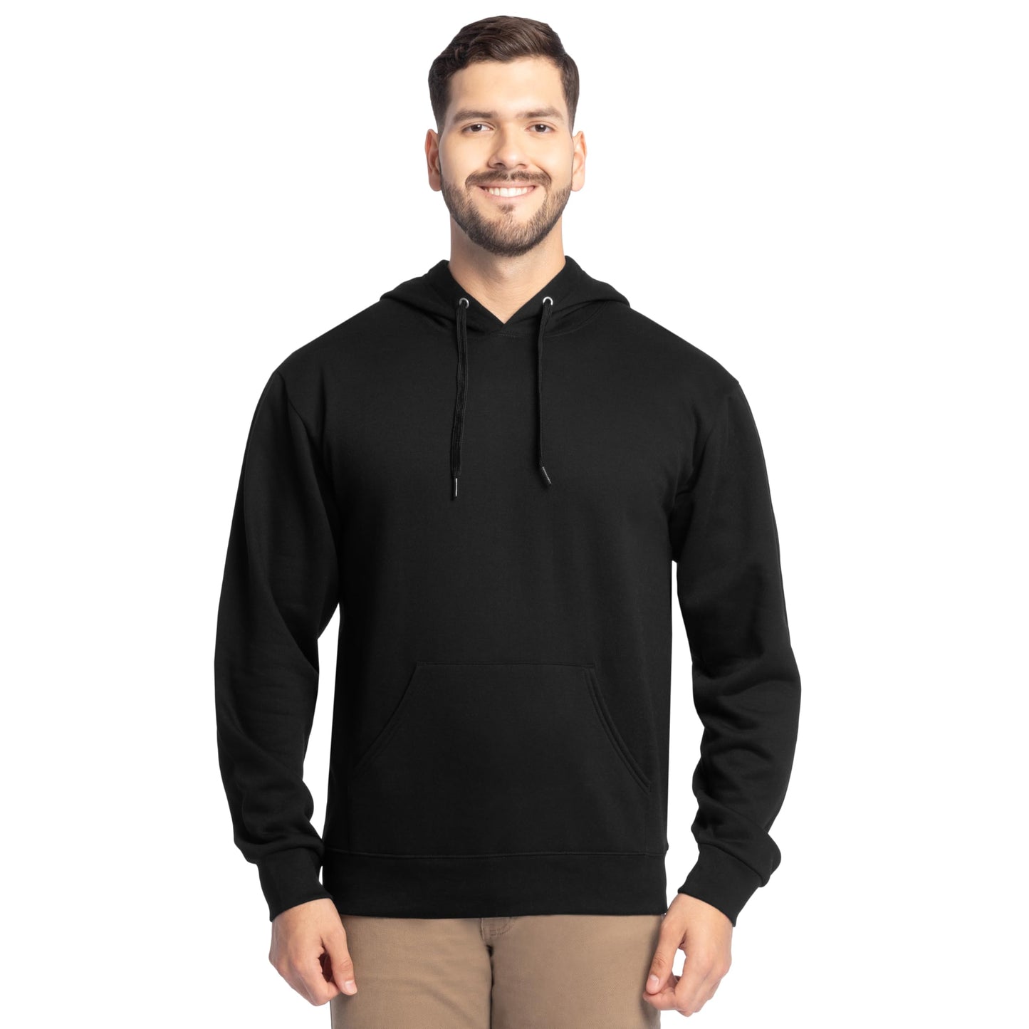 Fruit of the Loom Men's Eversoft Fleece Sweatshirts & Hoodies, Pullover-Black, X-Large