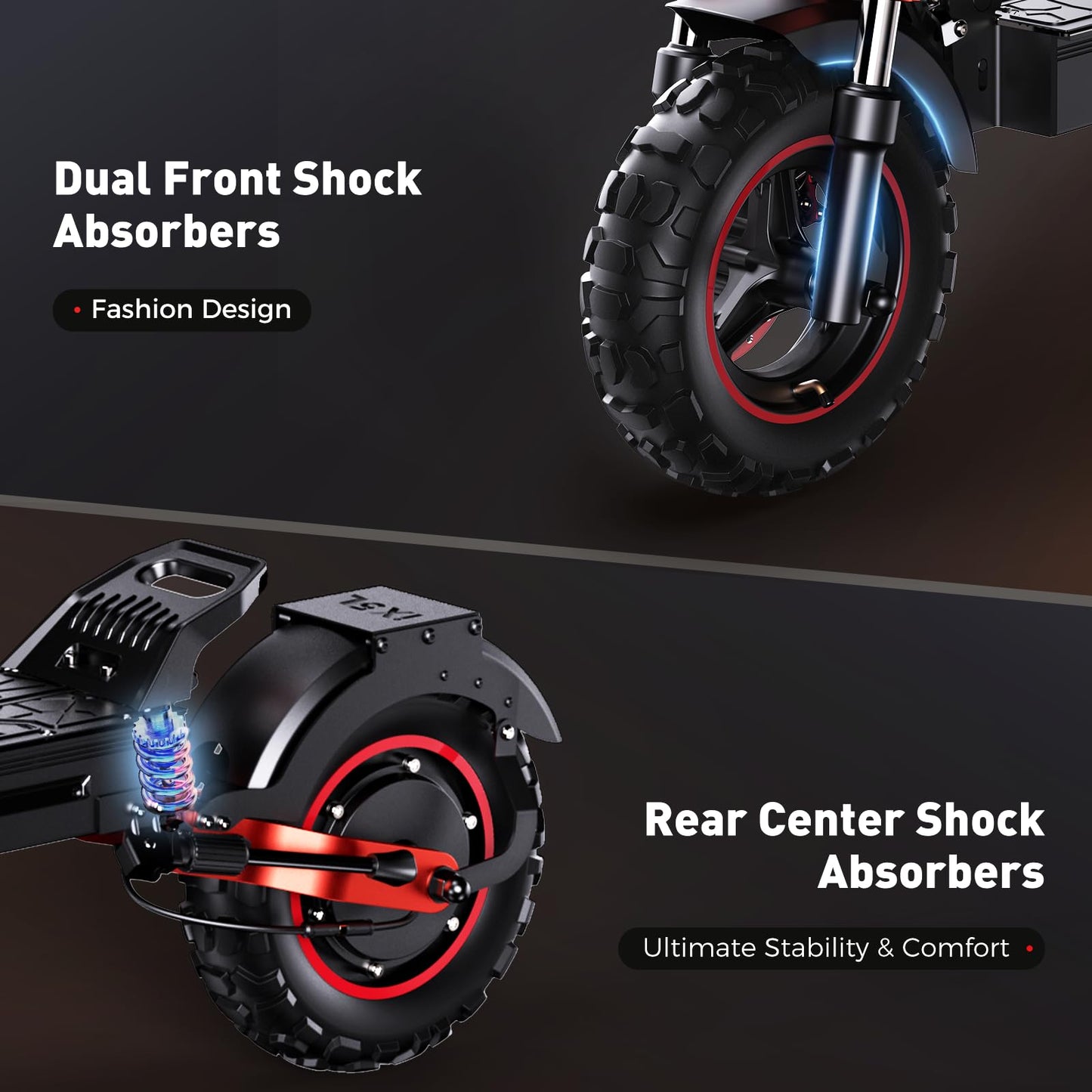 iScooter Electric Scooter Adults, 1000W Motor Up to 28 MPH Top Speed & 40 Miles Long Range E Scooter, 11" Off-Road Pneumatic Tire Scooter for Adults