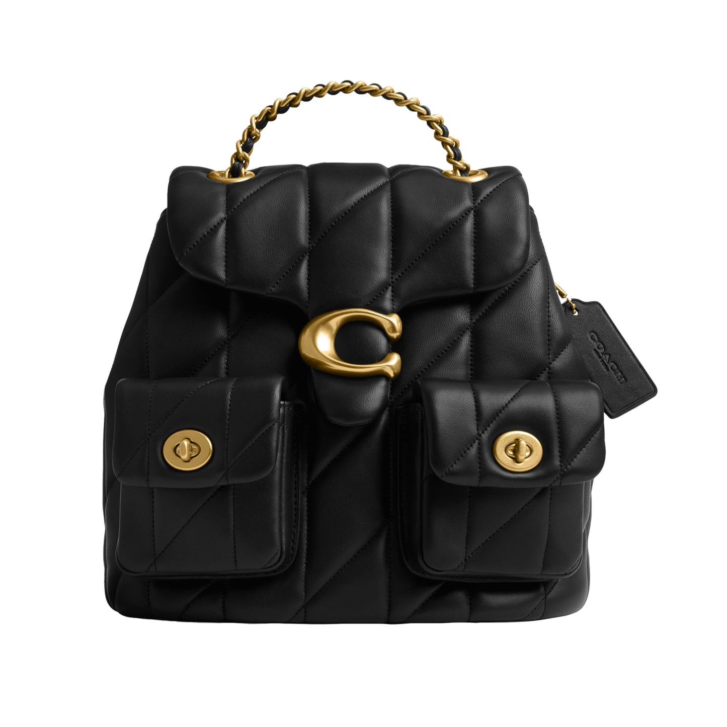 COACH, Womens, Quilted Tabby Backpack, Black, One Size