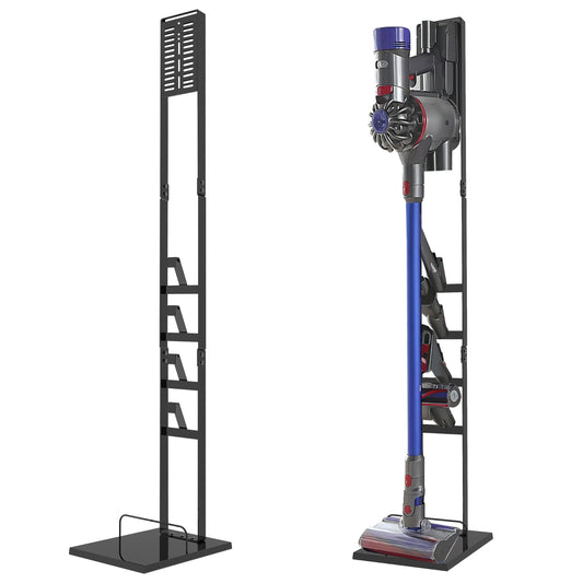 OUTBROS Vacuum Stand,Stable Metal Storage Bracket Compatible with Dyson V15 V12 V11 V10 V8 Series Handheld Cordless Vacuum Cleaners and Accessories and Attachments, Black