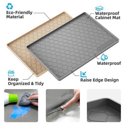 Winisok Waterproof Under Sink Mat 28" x 19" Cabinet Liner for Kitchen and Bathroom, Shelf and Counter Protector, Organizers and Storage, Silicone Drip Tray, Gadgets and Accessories