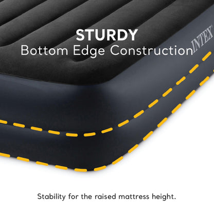 Intex Raised Airbed Mattress with Built-in Pump, Dura-Beam Plus Pillow, Twin - Portable Inflatable Luxury Blow-Up Bed for Adults, Camping, Guests