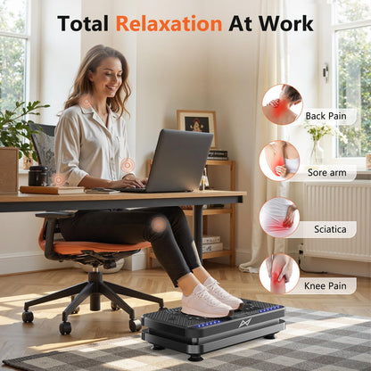 AXV Vibration Plate Fitness Platform Exercise Machine Vibrating Lymphatic Drainage Shaking Full Body Shaker Workout Vibrate Stand Shake Board Sport Gym for Weight Loss Fat Burner for Women Men