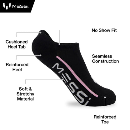 Messi Boys Lifestyle No-Show Socks, 6-Pack Kids Socks, Soft & Stretchy, Comfortable