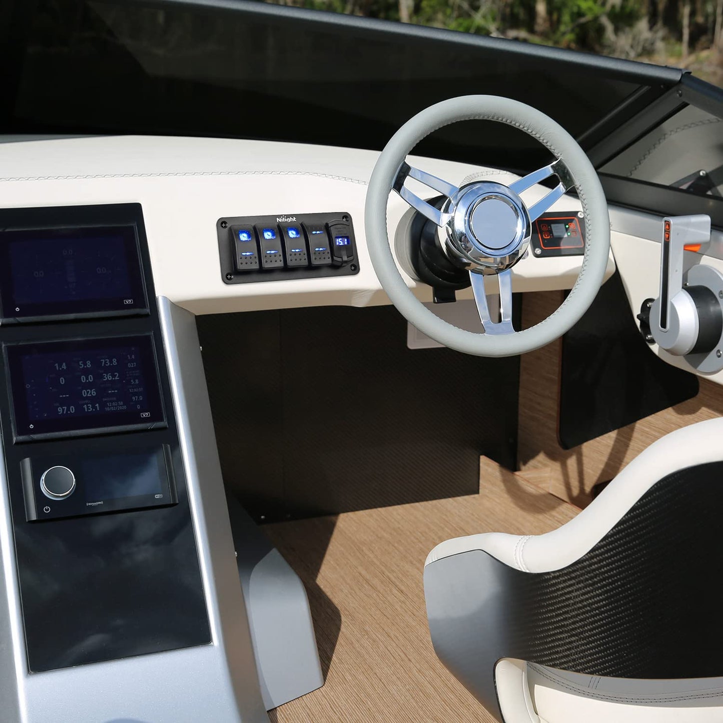 Nilight Waterproof Rocker Switch Toggle ON/Off/ON DPDT 7Pin 12V 24V Jumper Wires Winch Pump for Cars Trucks Caravans Boats RV SUV ATV UTV