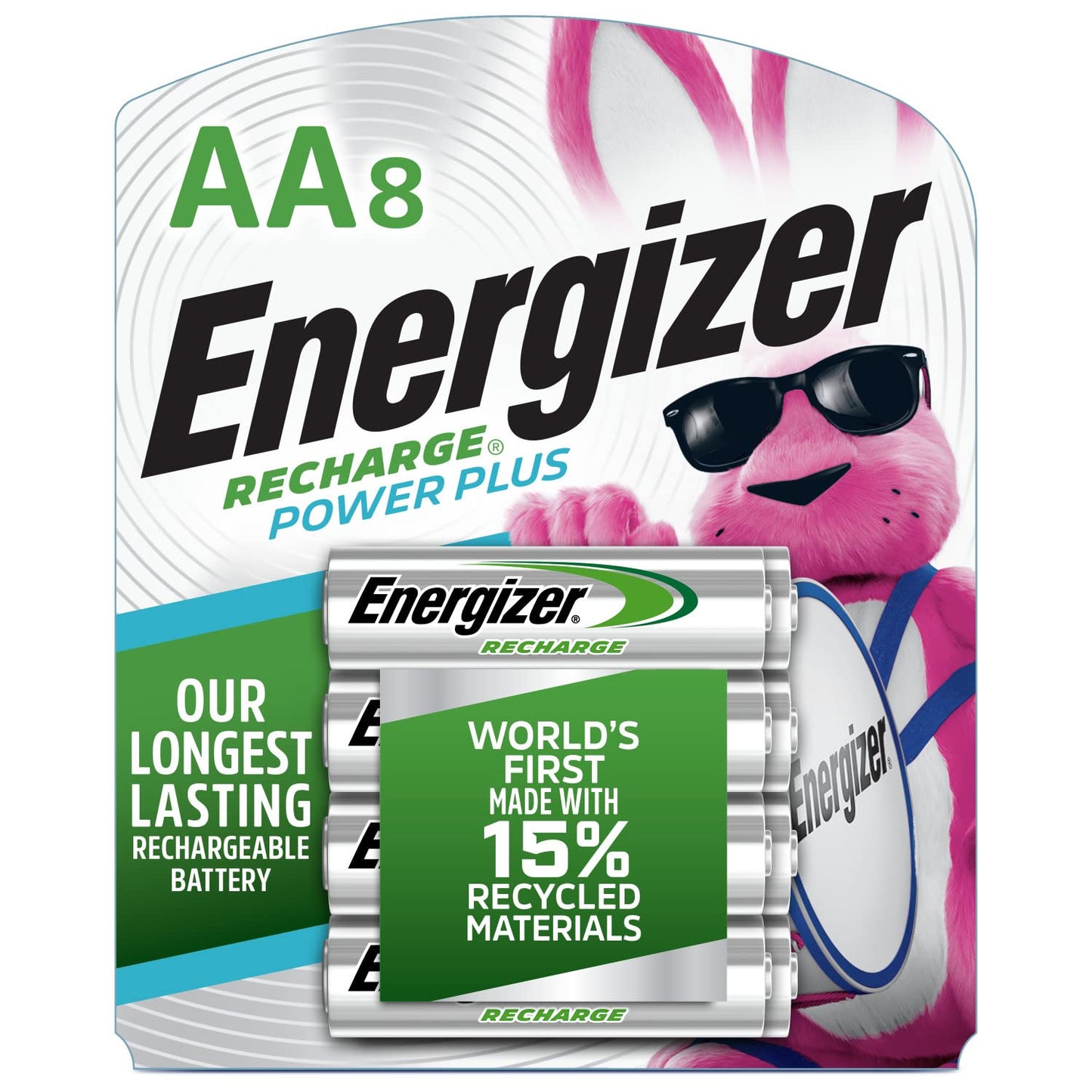 Energizer Power Plus Rechargeable AA Batteries (8 Pack), Double A Batteries