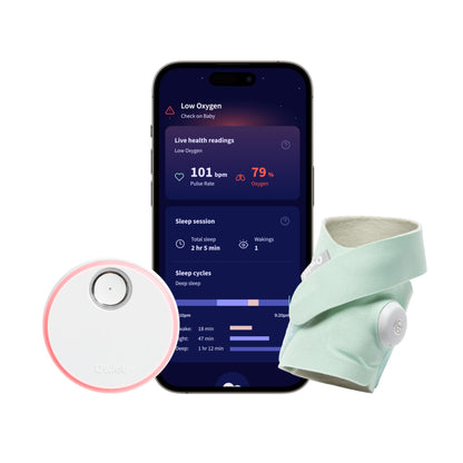 Owlet Dream Sock® - FDA-Cleared Smart Baby Monitor - Track Live Pulse (Heart) Rate, Oxygen in Infants - Receive Notifications - Mint