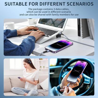 iPhone Charger 3pack 10FT Apple MFi Certified Nylon Braided Lightning Cable Fast Charging Long USB Charging Cable High Speed Transfer Cord for iPhone 14 13/12/11 Pro Max/XS MAX/XR/XS/X/8/7/Plus/6S