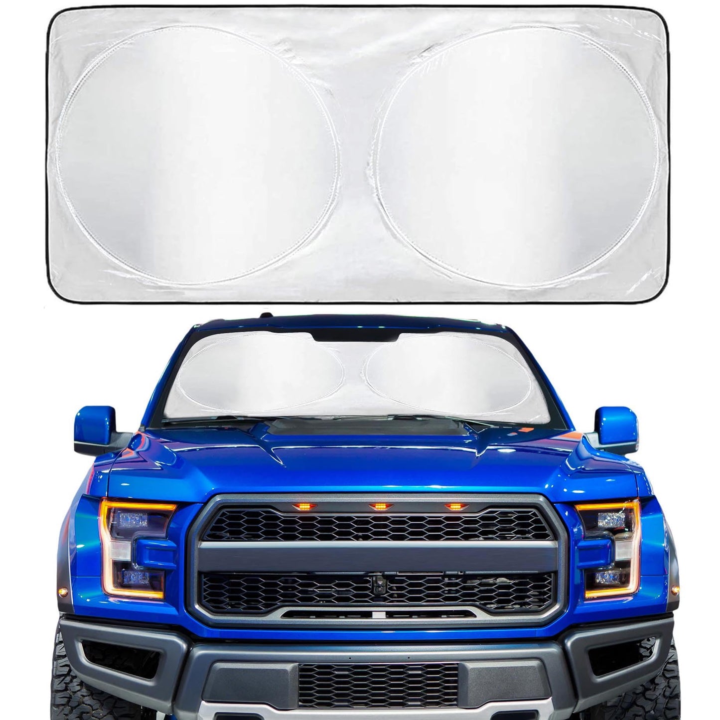 FORTEM Car Sun Shade for Windshield, Sun Visor Front Windshield Sunshade, Windshield Cover, Automotive Interior Sun Protection, Foldable, Storage Bag