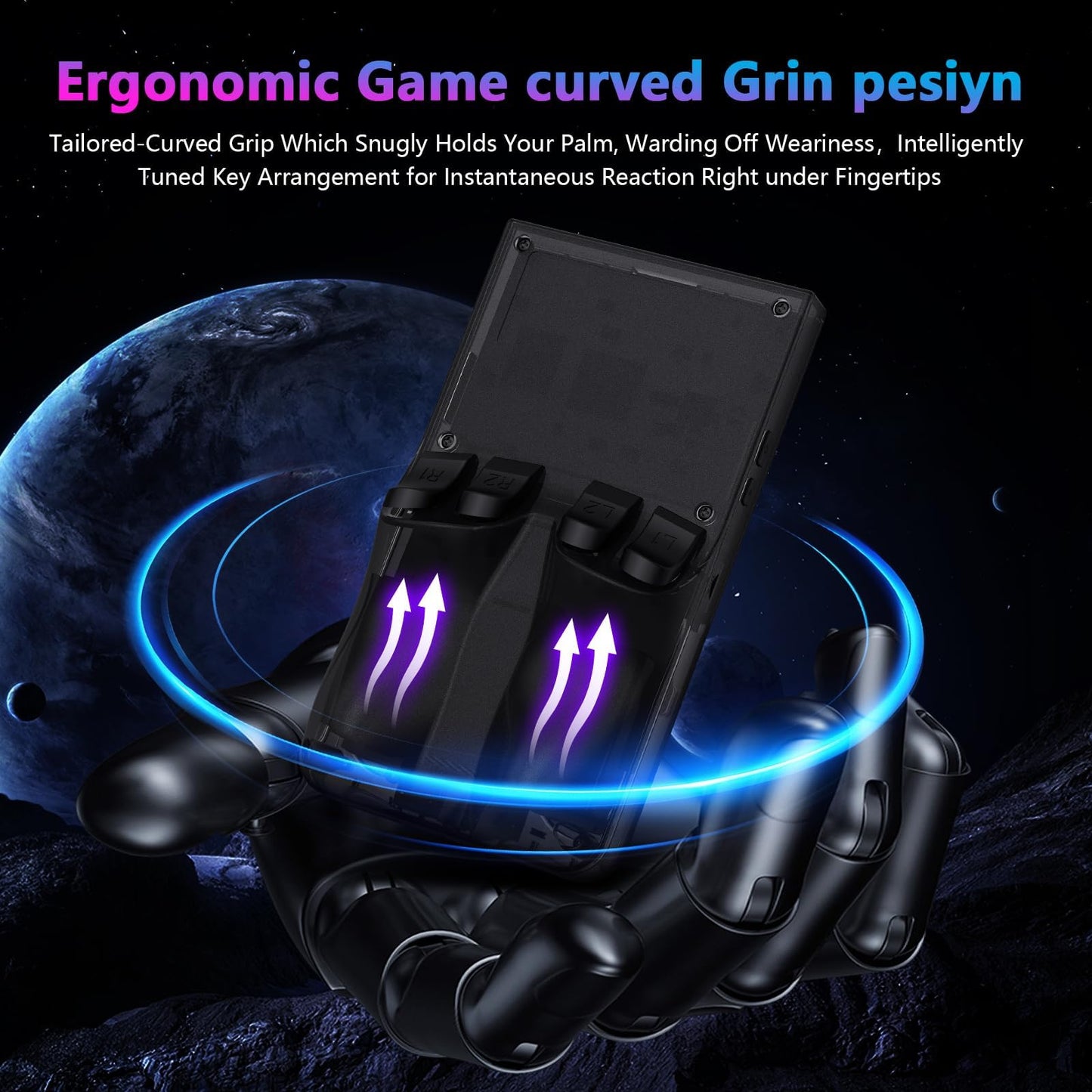 R36MAX Retro Handheld Game Console, 4.0 Inch 720x720 IPS Screen, 64GB Built-in 18,000+ Classic Game, Portable Hand Held Open Source Linux System, 4000mAh Battery Retro Gaming Console(Black 64GB)