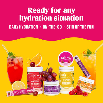 Ultima Replenisher Daily Electrolyte Powder Drink Mix – Sugar Free – Grape, 90 Servings – Hydration Powder with 6 Key Electrolytes and Trace Minerals – Keto Friendly, Vegan, Non-GMO