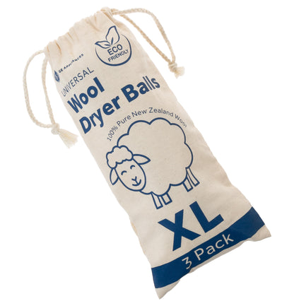 GE Appliances Wool Dryer Balls, XL Reusable Natural Fabric Softener Made of 100% Pure New Zealand Wool, Set of 3