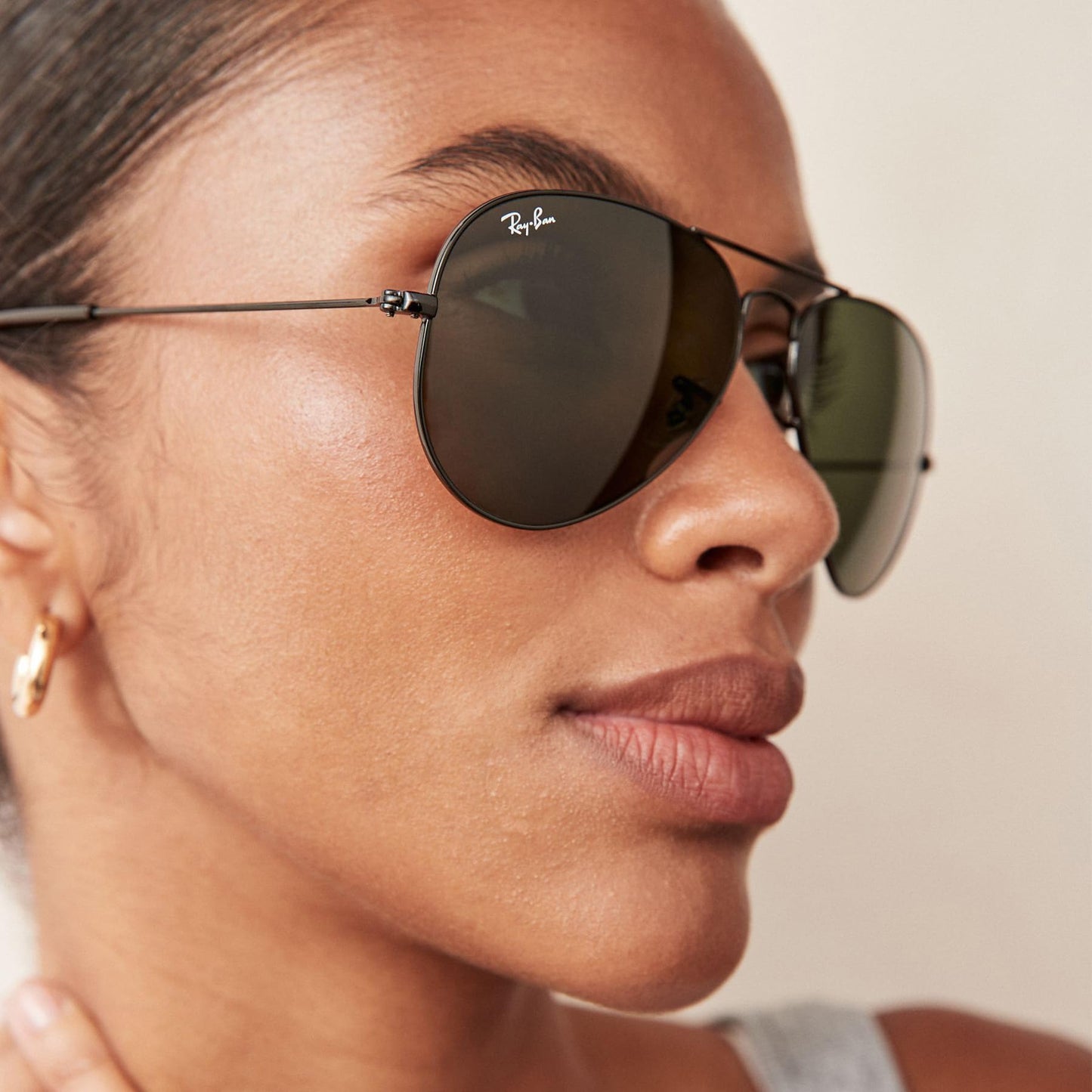 Ray-Ban RB3025 Classic Aviator Sunglasses, Black/G-15 Green, 58 mm