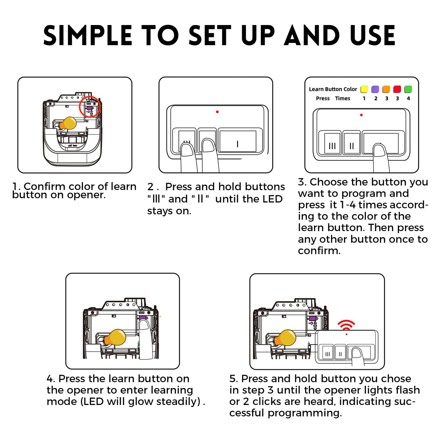 2 for Chamberlain LiftMaster Craftsman Garage Door Opener Remote 893LM 893Max 971LM Universal