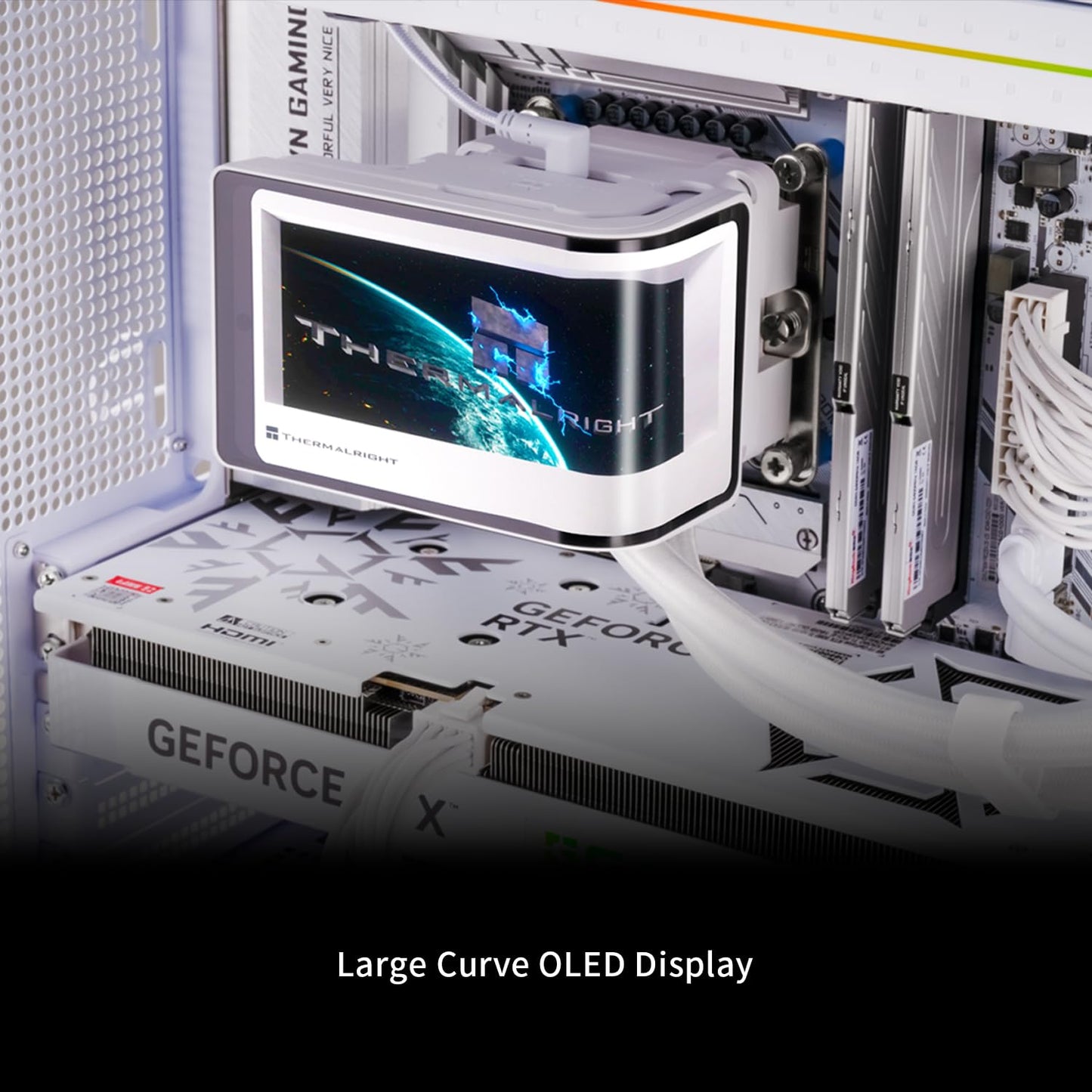 Thermalright Wonder Vision 360 UB ARGB CPU AIO Cooler,360mm Radiator, 2K 60HZ Curved Screen with 2400x1080 Resolution,for AM4/AM5,Intel LGA1851/1700,6.67in 3D Screen High Performance Pump