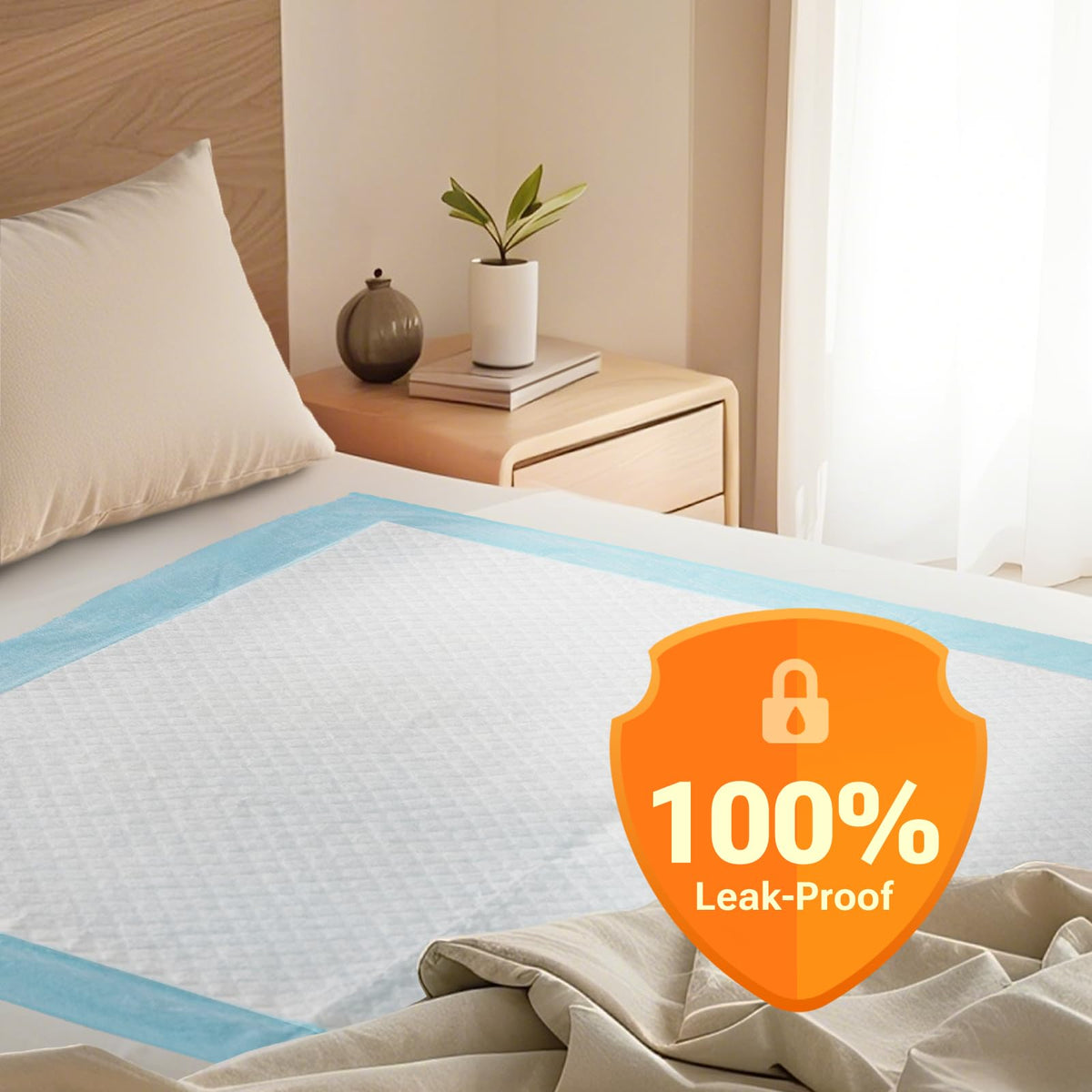 CLEAN SPACES 30" x 36" 50 Count Super Absorbency Disposable Bed Pads for Adults, Leakproof Quick Drying Underpads for Adults Baby Puppy, Incontinence Pads, Puppy Pad Dog Training Pee Pads