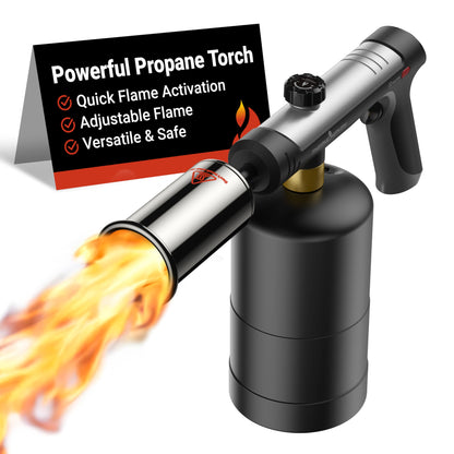 ThermoMaven Propane Torch with One-Touch Max Fire, Cooking Blow Torch Gun with a Safety Lock, Charcoal Lighter, Flame Thrower, Kitchen Food Torch Head for Grill, Sous Vide, BBQ (Tank Not Included)