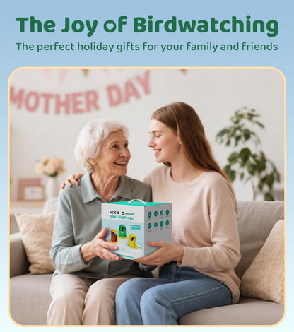 HIXX Smart Bird Feeder with Camera, Lifetime Free AI Bird Species Recognition, Solar-Powered Video Birds Feeder for Outdoors with HD Camera, Mounts Anywhere (Green)