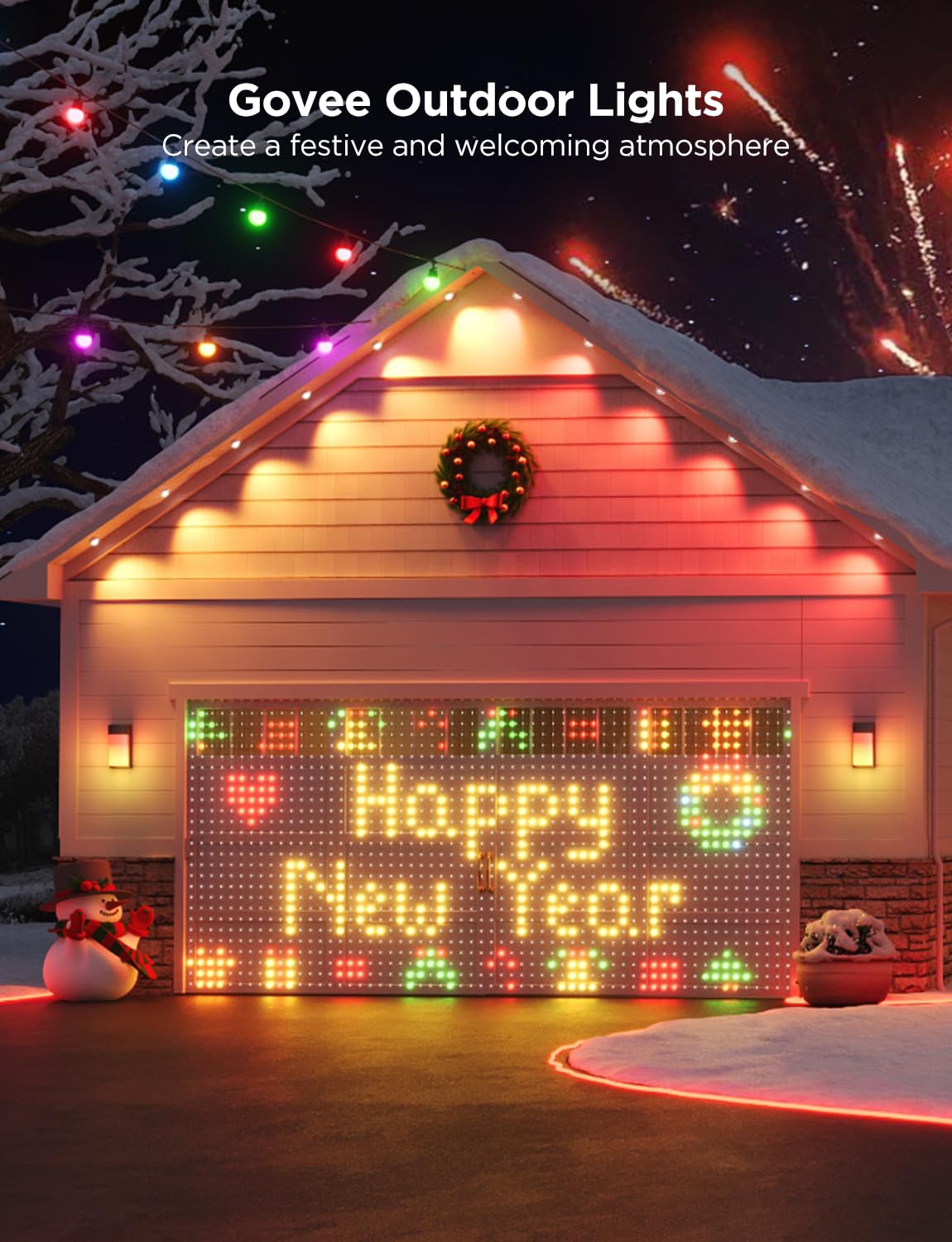 Govee Permanent Outdoor Lights Pro, 100ft with 60 RGBIC LED Lights for Daily and Accent Lighting, 75 Scene Modes for Christmas, IP67 Waterproof, Works with Alexa, Google Assistant, Matter, White