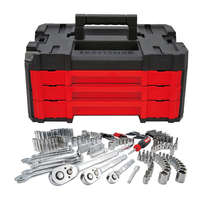 CRAFTSMAN Mechanics Tool Set, 230-Piece Hand Tool and Socket Set with 3-Drawer Tool Box (CMMT45305)