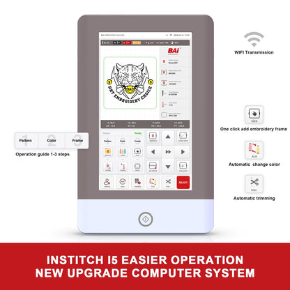 BAi THE MIRROR 2024 Ultra Embroidery Machine 20x14" Embroidery Area with 15 Needles, 1200SPM Max Speed Multi Needle Commercial Embroidery Machine for 3D Hats Clothing, Wifi Available 10" Touch Screen