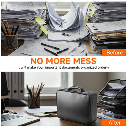 Fireproof Document File Organizer Bag, 5200°F Portable File Organizer with Lock, 16 Layer File Box Waterproof and Heat Insulated Safe Storage for Important Documents, Laptop, and Files and More