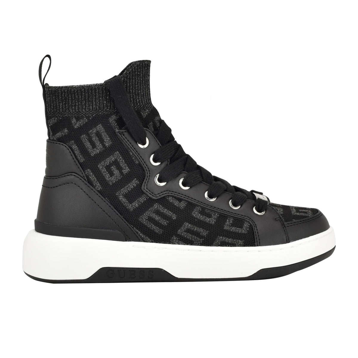 Guess Women's MANNEN Sneaker, Black 001, 9