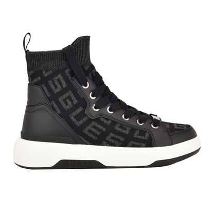 Guess Women's MANNEN Sneaker, Black 001, 9