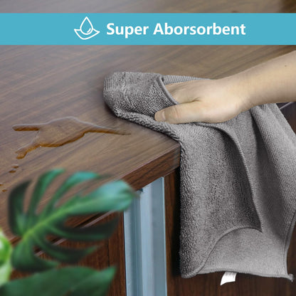 HOMEXCEL Grey Microfiber Cleaning Cloth, 8 Pack Cleaning Towels for Kitchen, Lint Free, Scratch-Free, Highly Absorbent, and Reusable Cleaning Rags for House, Window and Glass, Cars, 11.5 X11.5 inch