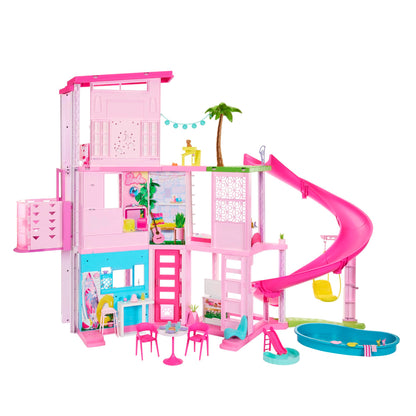 Barbie DreamHouse, Doll House Playset with 75+ Pieces Including Toy Furniture & 3-Story Pool Slide, Pet Elevator & Puppy Play Areas