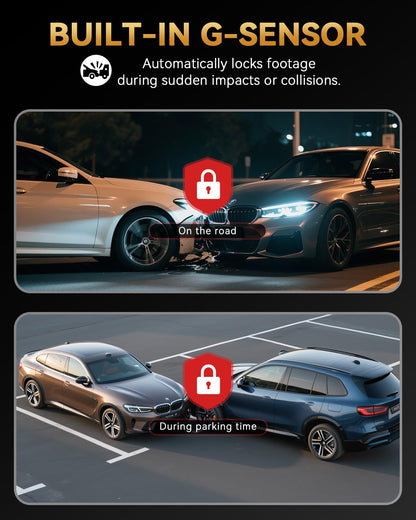 TERUNSOUl 4K+4K Dash Cam Front and Rear, Free 128GB Card Included, 5.8GHz WiFi Dash Camera for Cars, Built-in GPS, G-Sensor, 170°Wide Angle, 3" IPS Screen, 24H Parking Mode, Support 512GB Max