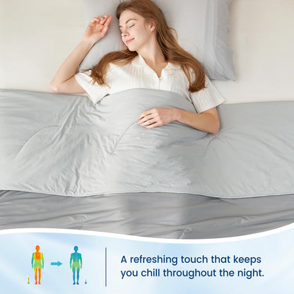 Cozy Bliss Cooling Comforter Queen Size Dual-Sided, Ultra-Soft Cooling Blankets for Hot Sleepers and Night Sweats, Breathable Lightweight Silky Smooth, Cool Grey