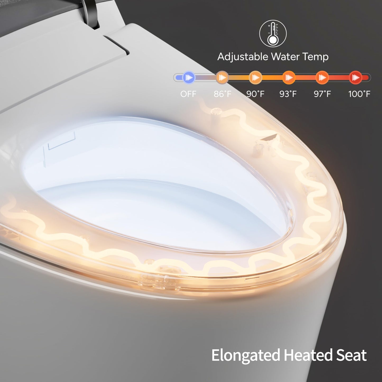 CANEST Smart Toilet with Bidet Built in, 1000 Gram MaP Flush Score, Bidet Toilet 12" Rough-in, Dual-Flush 1.1/1.6GPF with 17" ADA Comfort Chair Height Seat, Auto Open Close, Heated Seat, Night Light