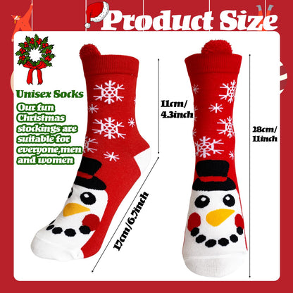 Haawooky 12 Pairs Christmas Socks,Fun Colorful Holiday Socks,Novelty Cozy Crew Sock Set for Women,Men,Funny Xmas Gifts