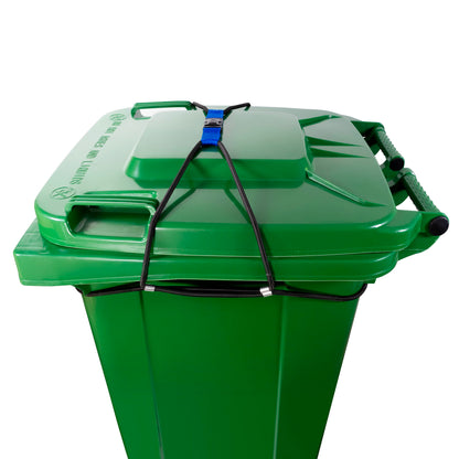 ZONDER® Trash Can Lock | Bungee Cord Outdoor Trash Can Lock for Raccoons Animals | Neat Yard | Bear Garbage Bin Lock - Ease of Use - Durable - Single Pack