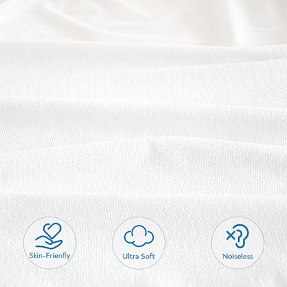 Queen Mattress Protector Waterproof Cover Absorbent Fitted Sheet up - 18'' Deep Pocket Mattress Cover Queen Size Bed Sheets, Terry Machine Wash Protection Mattress Protector Queen