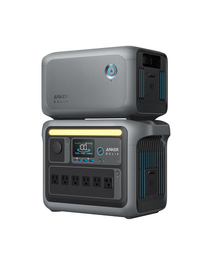 Anker SOLIX C1000 Portable Power Station and BP1000 Expansion Battery, 1800W Solar Generator, Full Charge in 58 Min, 2112Wh LiFePO4 Battery for Outdoor Camping and Home Backup (Optional Solar Panel)