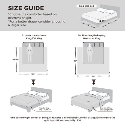 Bedsure Comforter Duvet Insert - Quilted Comforters Oversized King Size, All Season Duvet, GentleSoft Down Alternative Bedding, with 8 Tabs, Gifts for Women/Men, White, Oversized King 116 x 98 Inches