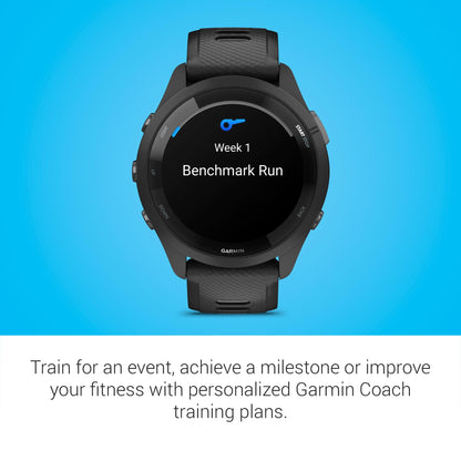 Garmin Forerunner 265 Running Smartwatch, Colorful AMOLED Display, Training Metrics and Recovery Insights, Black and Powder Gray