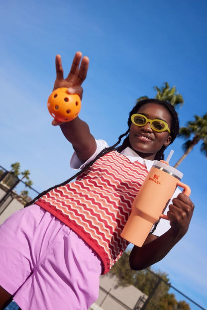 Stanley Quencher H2.0 Tumbler with Handle and Straw 30 oz | Flowstate 3-Position Lid | Cup Holder Compatible for Travel | Insulated Stainless Steel Cup | BPA-Free | Nectarine