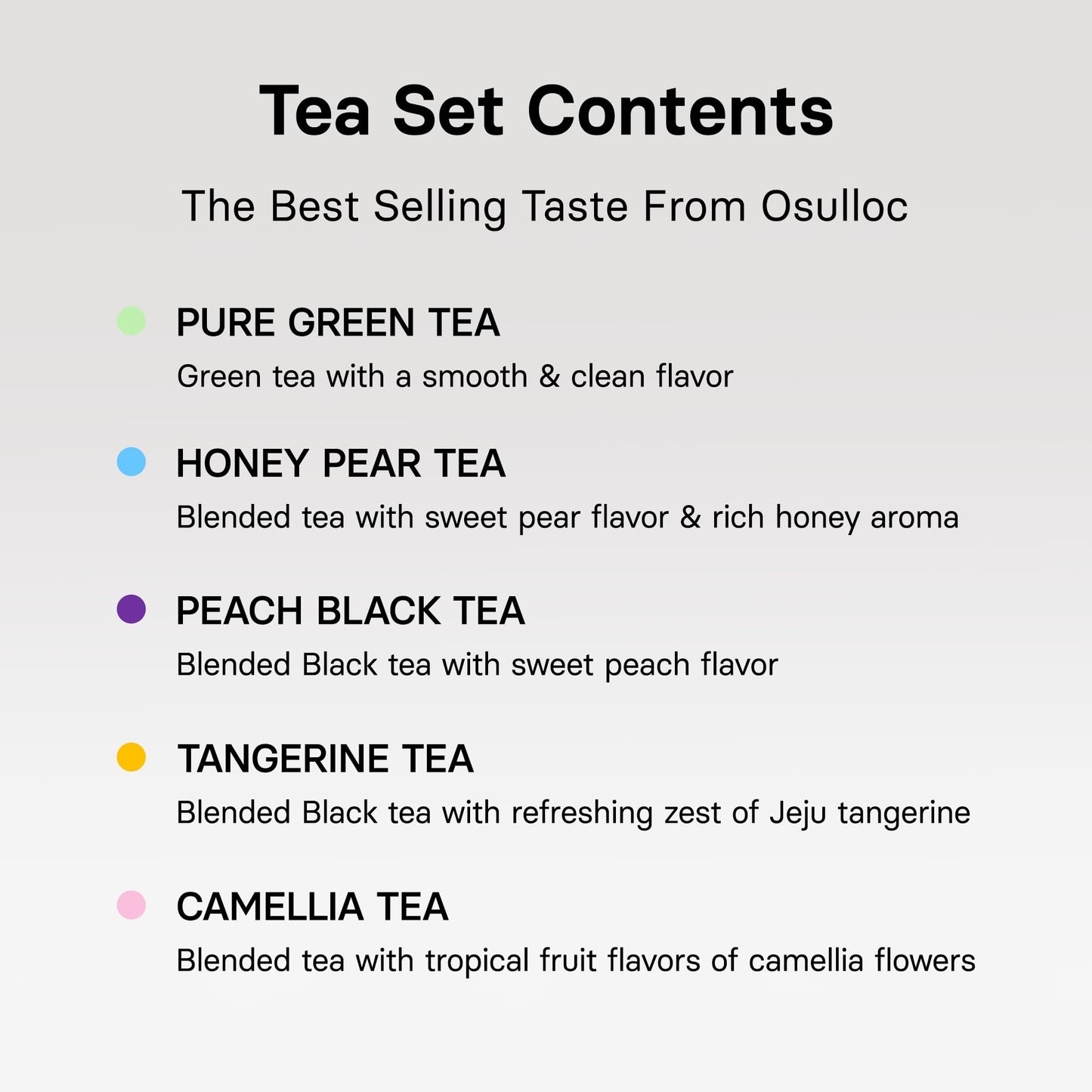 OSULLOC Premium Tea Collection (40 count, 10 flavors x 4 ea), Assorted Tea bag Sampler, Premium Organic Pure & Blended Self Care Gift Set box from Jeju for Tea lovers
