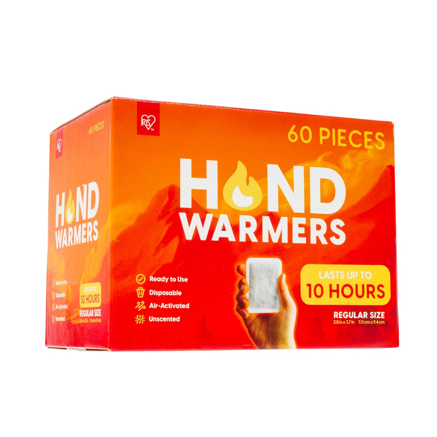 IRIS USA Hand Warmers – 60 Individual Warmers, Long-Lasting Up To 10 Hours For Warm and Hot Hands, On The Go, TSA-Approved, Disposable, Lasts 4 Years, Handwarmers For Hands and Feet, Winter Essentials