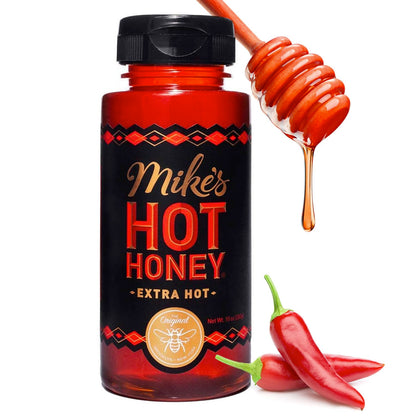 Mike's Hot Honey, Extra Hot, America's #1 Brand of Hot Honey, Spicy Honey Infused with Chili Peppers, Gluten-Free, Paleo-Friendly, Sweet Heat, Perfect for Hot Sauce Lovers (10oz Bottle, 1 Pack)