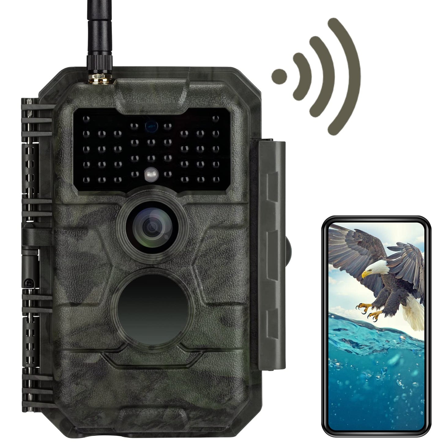 GardePro E6 Trail Camera WiFi 32MP 1296P Game Camera with No Glow Night Vision Motion Activated Waterproof for Wildlife Deer Scouting Hunting or Property Security, Camo