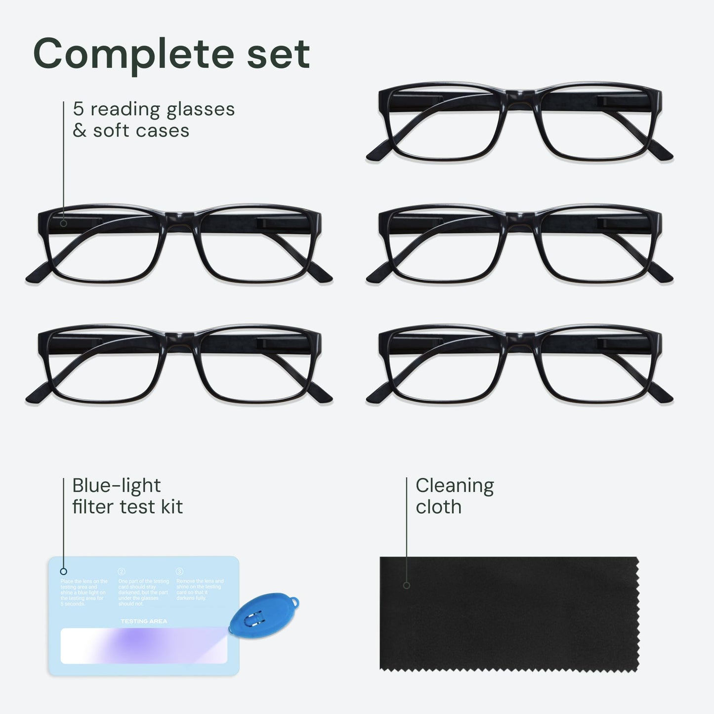 Gaoye Professional Reading Glasses for All Day - Computer Readers with Blue Light Protection - Value Pack