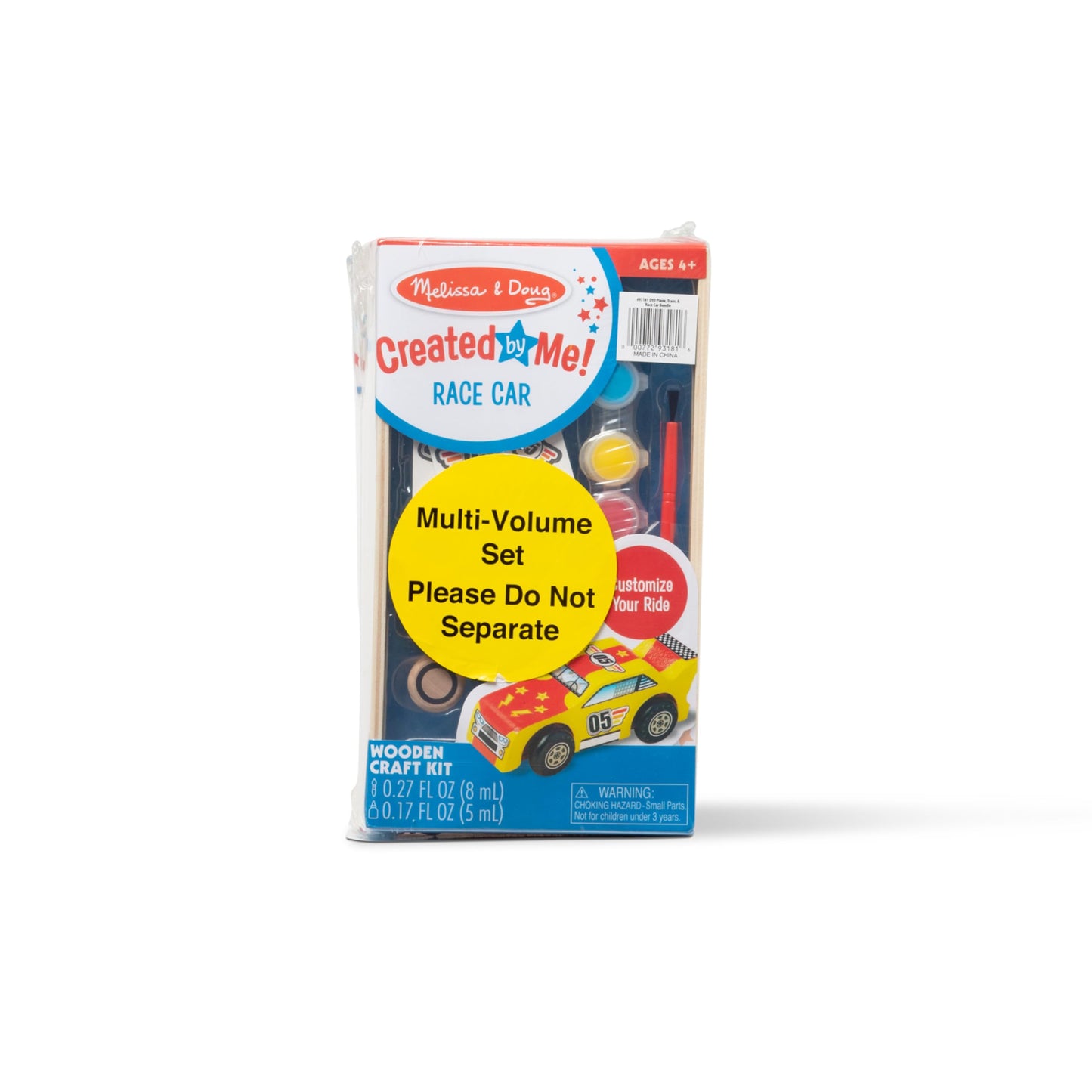 Melissa & Doug Decorate-Your-Own Wooden Craft Kits Set - Plane, Train, and Race Car